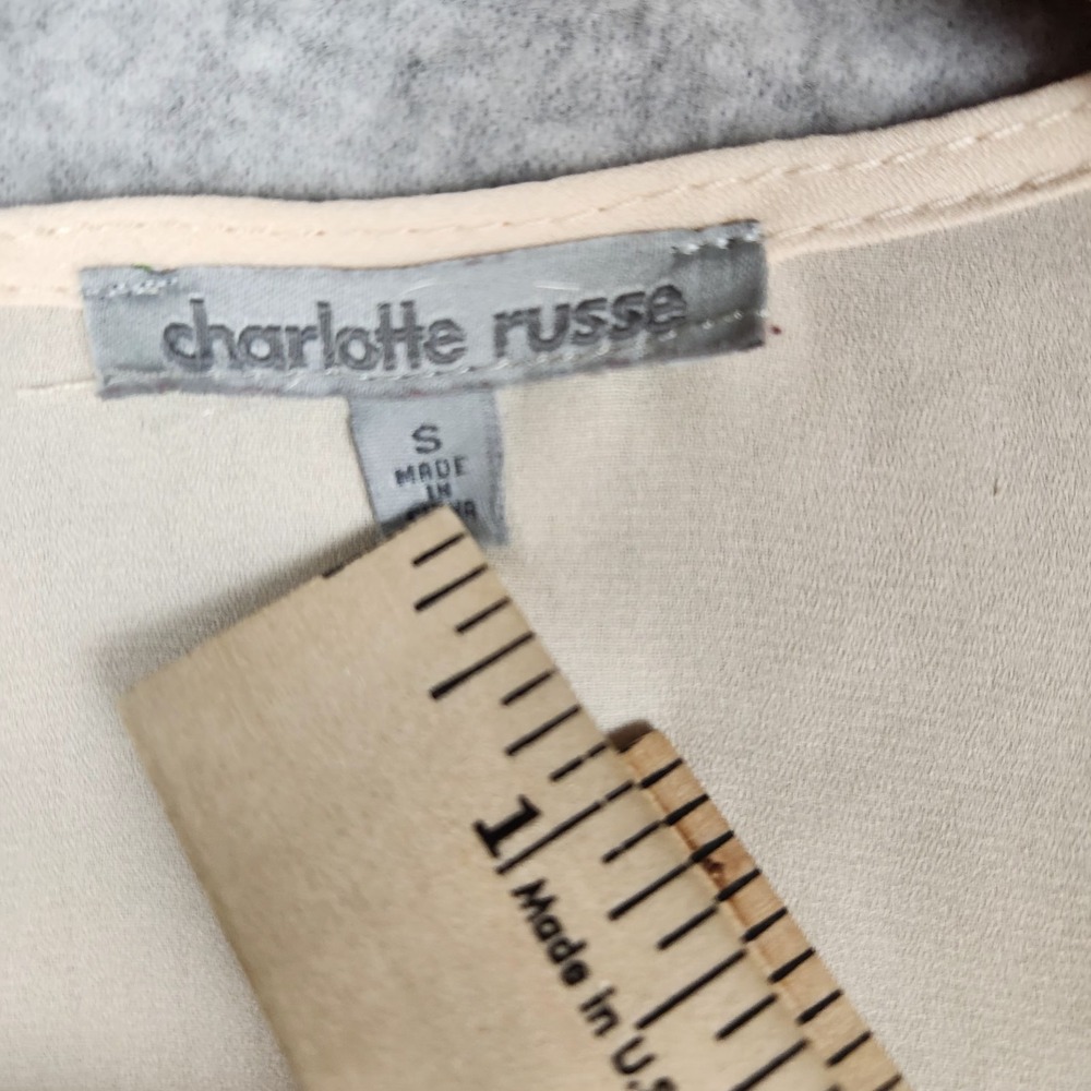 Charlotte Russe Cardigan‎ Womens Small Beige Kimono Lace Shoulder Open Front... - Picture 3 of 9